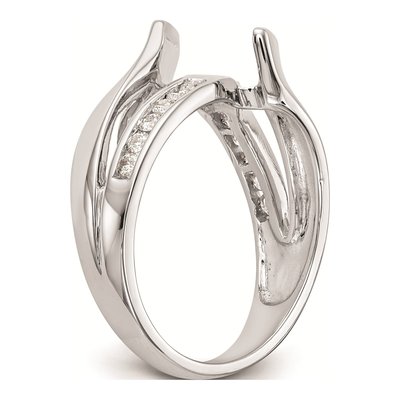 14K White Gold Diamond Bypass Engagement Ring Mounting – view 6