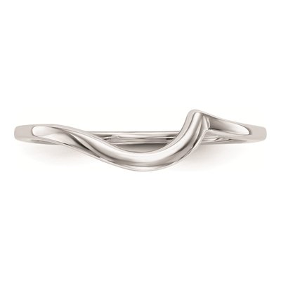 14K White Gold Contoured Wedding Band – view 5