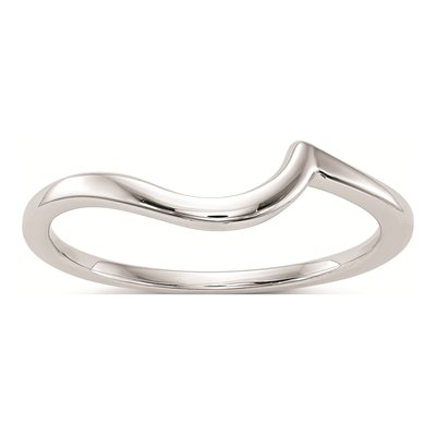 14K White Gold Contoured Wedding Band