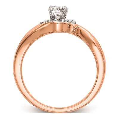 10K Rose Gold Diamond Peg Bypass Engagement Engagement Ring Semi-Mount – view 4