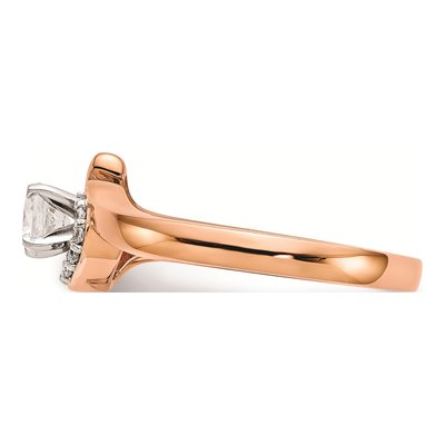 10K Rose Gold Diamond Peg Bypass Engagement Engagement Ring Semi-Mount – view 5