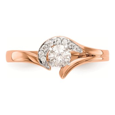 10K Rose Gold Diamond Peg Bypass Engagement Engagement Ring Semi-Mount – view 6