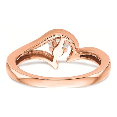 10K Rose Gold Diamond Peg Bypass Engagement Engagement Ring Semi-Mount – view 7
