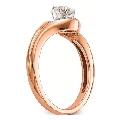 10K Rose Gold Diamond Peg Bypass Engagement Engagement Ring Semi-Mount – view 8