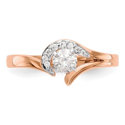 14K Yellow Gold By-Pass Engagement Ring Mounting – view 6