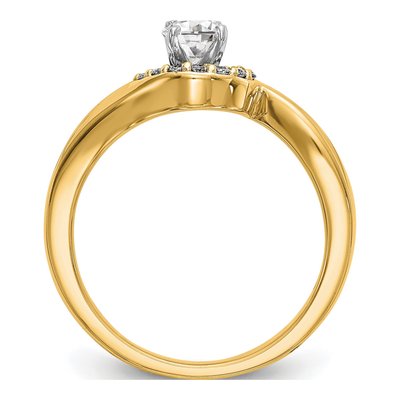 14K Yellow Gold Diamond Bypass Engagement Engagement Ring Semi-Mount – view 2