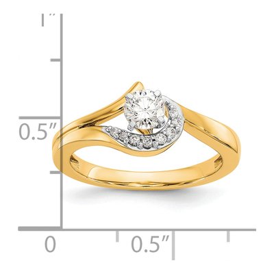 14K Yellow Gold Diamond Bypass Engagement Engagement Ring Semi-Mount – view 4