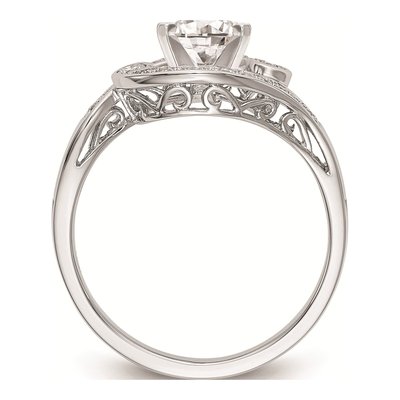 14K White Gold By-Pass Diamond Engagement Ring Mounting – view 2