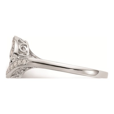 14K White Gold By-Pass Diamond Engagement Ring Mounting – view 3