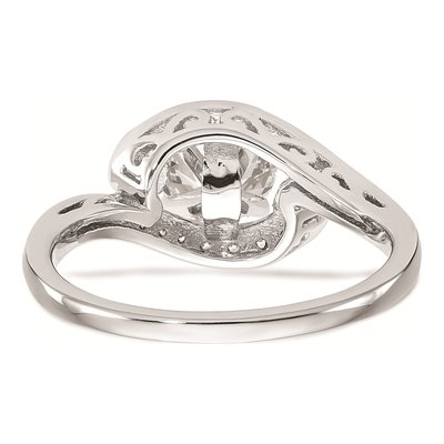 14K White Gold By-Pass Diamond Engagement Ring Mounting – view 5