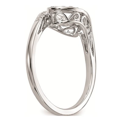 14K White Gold By-Pass Diamond Engagement Ring Mounting – view 6