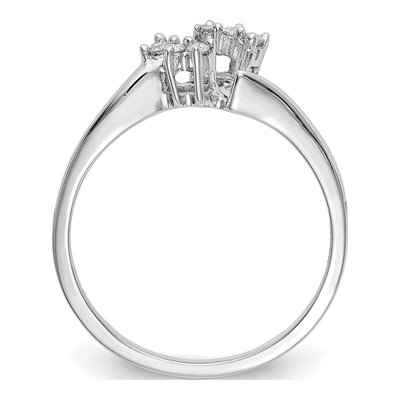 14K White Gold 1/20 ct tw Diamond Contoured Wedding Band – view 2