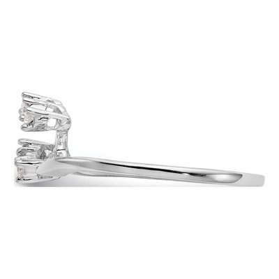 14K White Gold 1/20 ct tw Diamond Contoured Wedding Band – view 3