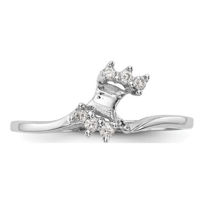 14K White Gold 1/20 ct tw Diamond Contoured Wedding Band – view 4