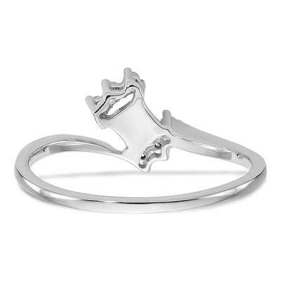 14K White Gold 1/20 ct tw Diamond Contoured Wedding Band – view 5