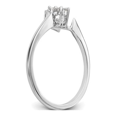 14K White Gold 1/20 ct tw Diamond Contoured Wedding Band – view 6