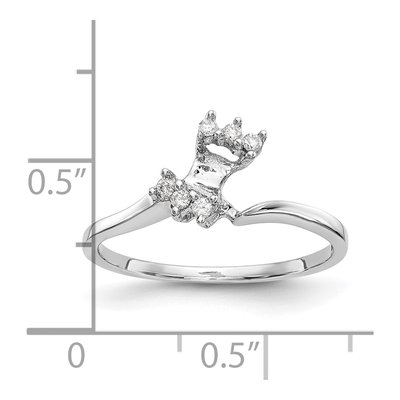 14K White Gold 1/20 ct tw Diamond Contoured Wedding Band – view 7