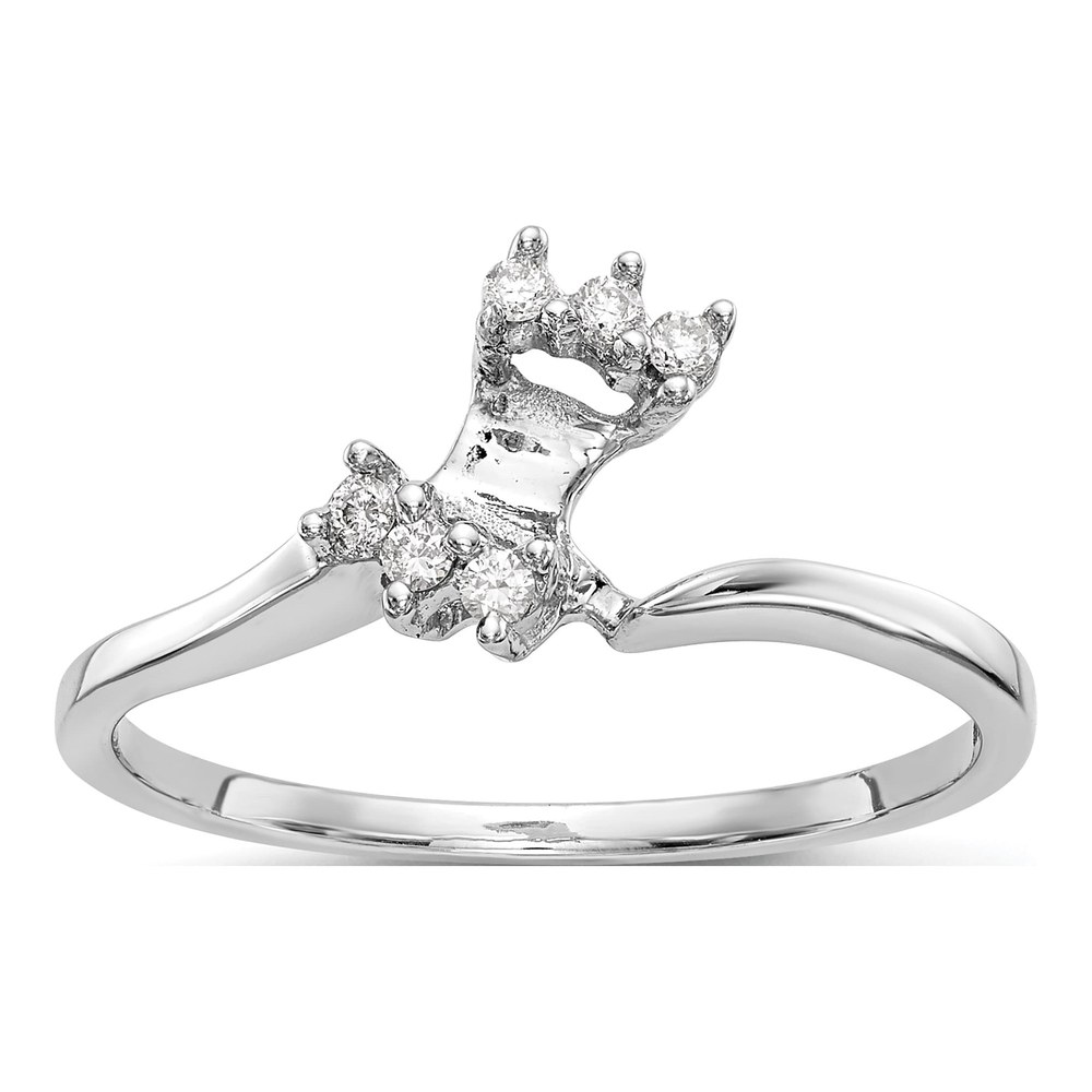 14K White Gold 1/20 ct tw Diamond Contoured Wedding Band