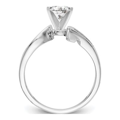 14K White Gold Bypass Diamond Semi-Mount Ring – view 2