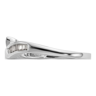 14K White Gold Bypass Diamond Semi-Mount Ring – view 3