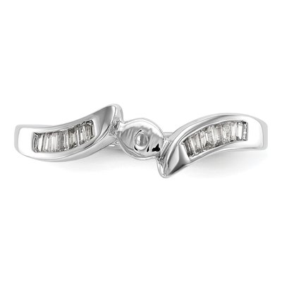 14K White Gold Bypass Diamond Semi-Mount Ring – view 4