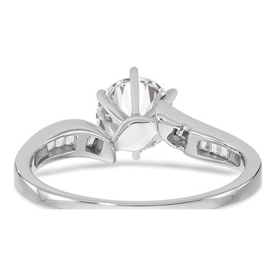 14K White Gold Bypass Diamond Semi-Mount Ring – view 5