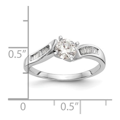 14K White Gold Bypass Diamond Semi-Mount Ring – view 8