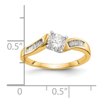 14K Yellow Gold Diamond Bypass Engagement Engagement Ring Semi-Mount – view 3