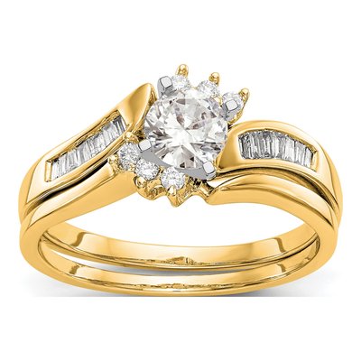 14K Yellow Gold Diamond Bypass Engagement Engagement Ring Semi-Mount – view 4