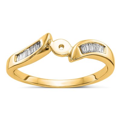 14K Yellow Gold Diamond Bypass Engagement Engagement Ring Semi-Mount – view 5