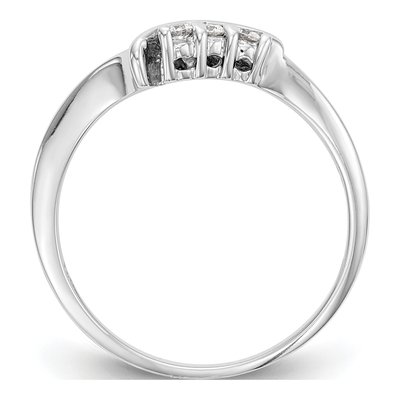 14K White Gold 1/20 ct tw Diamond Contoured Wedding Band – view 3