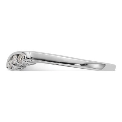 14K White Gold 1/20 ct tw Diamond Contoured Wedding Band – view 4