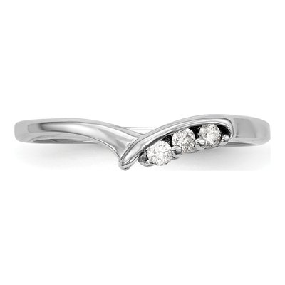 14K White Gold 1/20 ct tw Diamond Contoured Wedding Band – view 5
