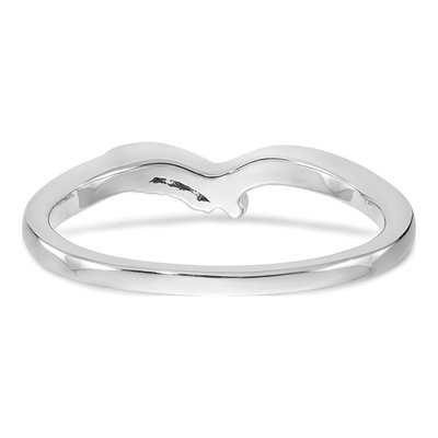 14K White Gold 1/20 ct tw Diamond Contoured Wedding Band – view 6