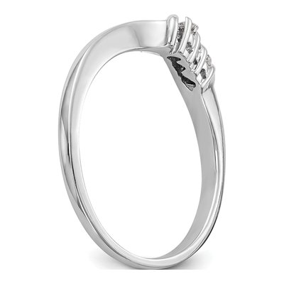 14K White Gold 1/20 ct tw Diamond Contoured Wedding Band – view 7