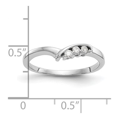 14K White Gold 1/20 ct tw Diamond Contoured Wedding Band – view 8