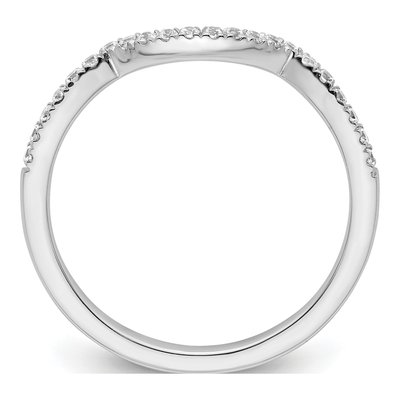 14K White Gold 1/6 ct tw Diamond Contoured Wedding Ring – view 3