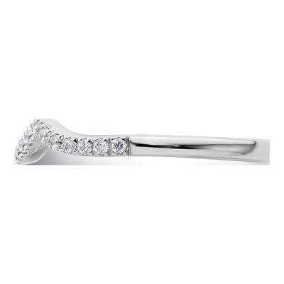 14K White Gold 1/6 ct tw Diamond Contoured Wedding Ring – view 4
