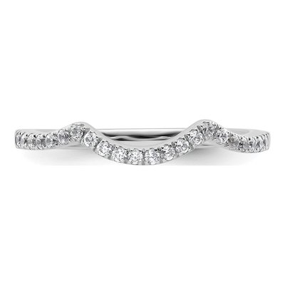 14K White Gold 1/6 ct tw Diamond Contoured Wedding Ring – view 5