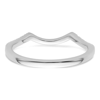 14K White Gold 1/6 ct tw Diamond Contoured Wedding Ring – view 6