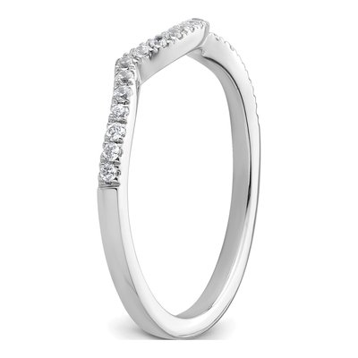 14K White Gold 1/6 ct tw Diamond Contoured Wedding Ring – view 7