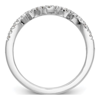 14K White Gold 1/5 ct tw Diamond Contoured Wedding Band – view 2