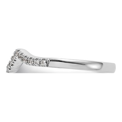 14K White Gold 1/5 ct tw Diamond Contoured Wedding Band – view 3