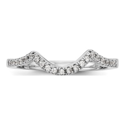 14K White Gold 1/5 ct tw Diamond Contoured Wedding Band – view 4