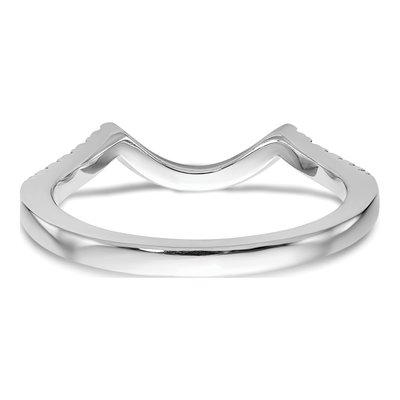14K White Gold 1/5 ct tw Diamond Contoured Wedding Band – view 5