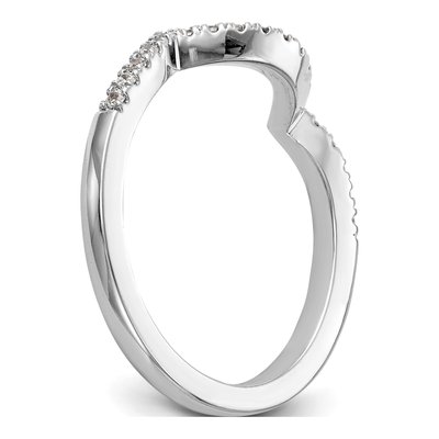 14K White Gold 1/5 ct tw Diamond Contoured Wedding Band – view 6