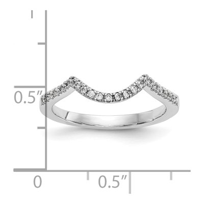 14K White Gold 1/5 ct tw Diamond Contoured Wedding Band – view 7