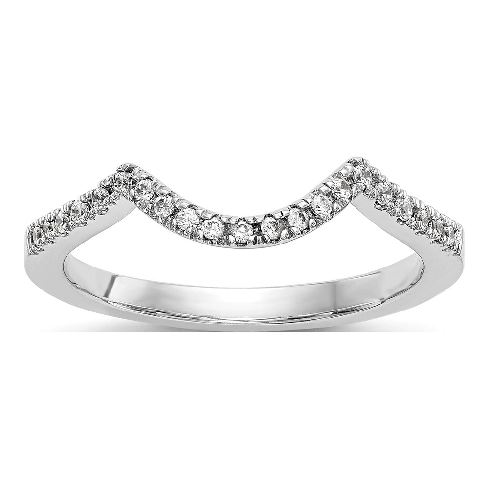 14K White Gold 1/5 ct tw Diamond Contoured Wedding Band