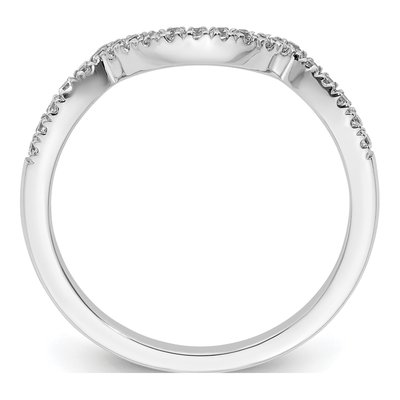 14K White Gold 1/5 ct tw Diamond Contoured Wedding Band – view 3
