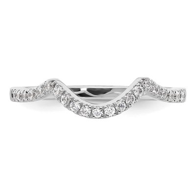 14K White Gold 1/5 ct tw Diamond Contoured Wedding Band – view 5